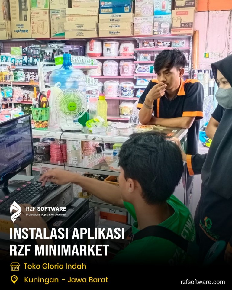 Instalasi Aplikasi RZF Miminarket Kuningan - Toko Gloria Indah